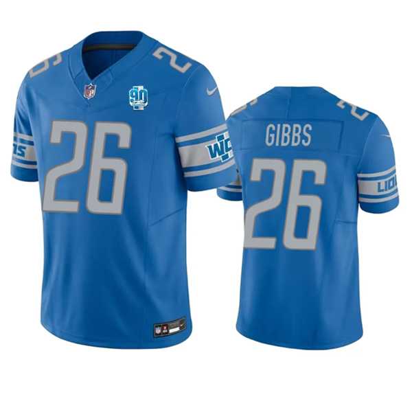 Men & Women & Youth Detroit Lions #26 Jahmyr Gibbs Blue 2023 F.U.S.E. 90th Anniversary Vapor Untouchable Limited Stitched Jersey